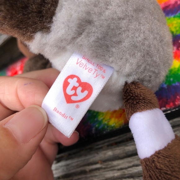 TY Beanie Babies Bandit raccoon plushie stuffed animal toy Plush - Picture 8 of 11